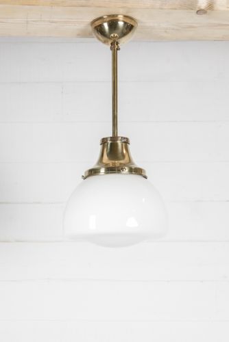 Brass and Oapaline pendant lights